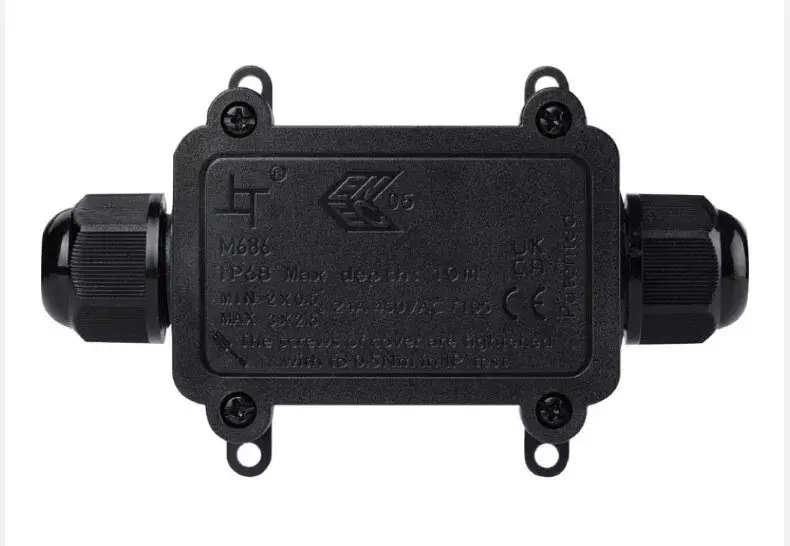 Outdoor IP68 Waterproof Junction Box 2-Way 6-11mm Wire Range Cable ...