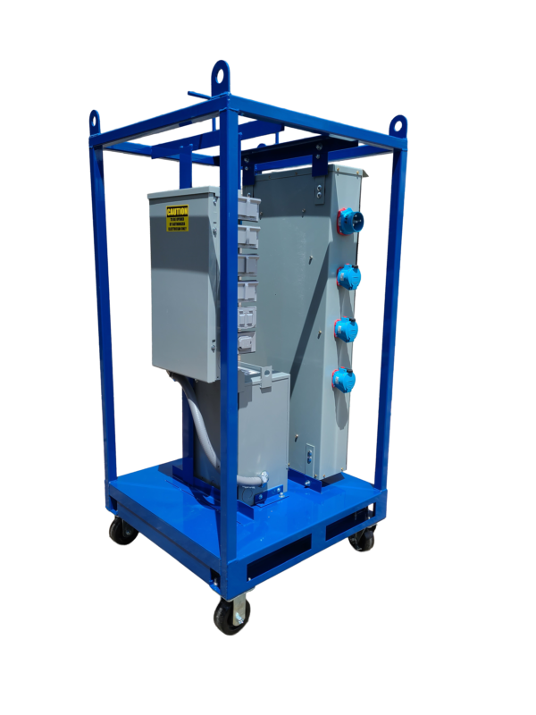 50 kVA cart mounted portable industrial power distribution unit for refinery and plant operations